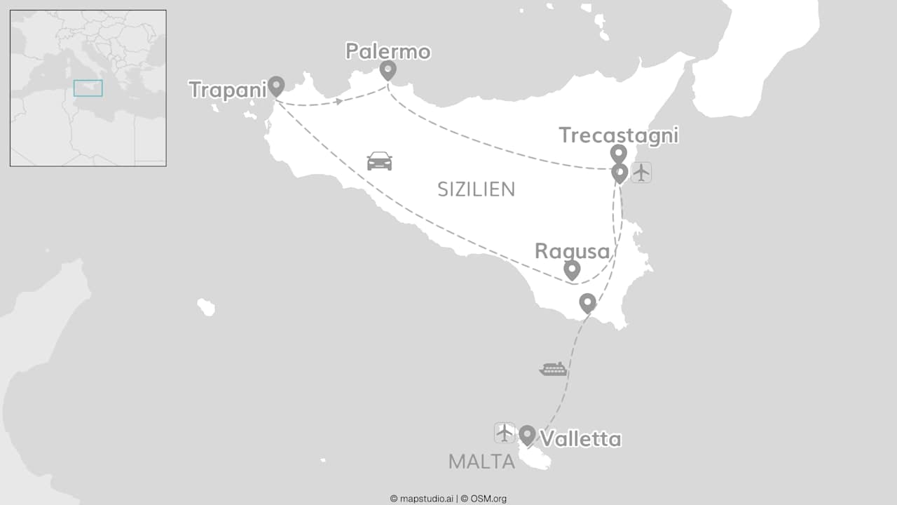Explore Sizilien & Malta: Inselhopping im Mittelmeer